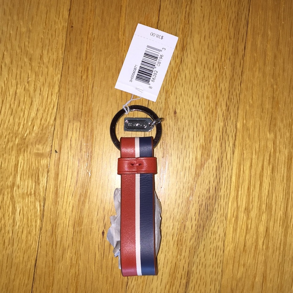 New with Tag Coach Leather Key Ring